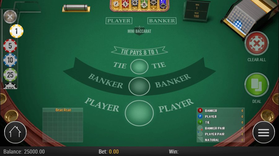 Play mini baccarat demo