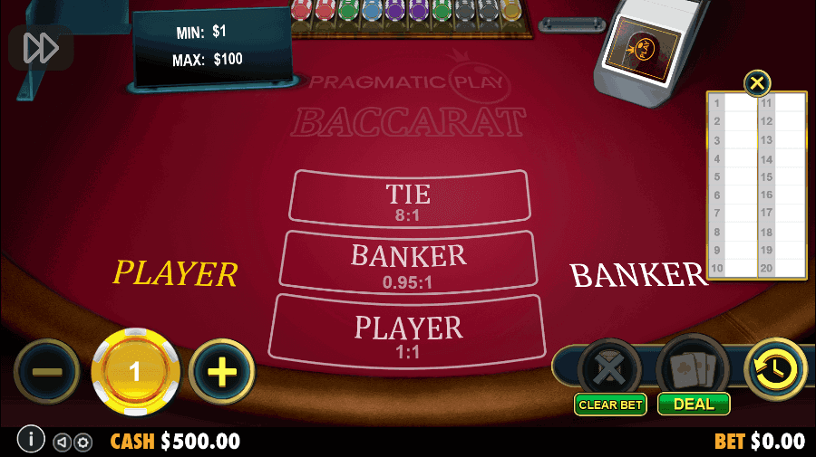 Play Demo Version of Pragmatic Play's baccarat